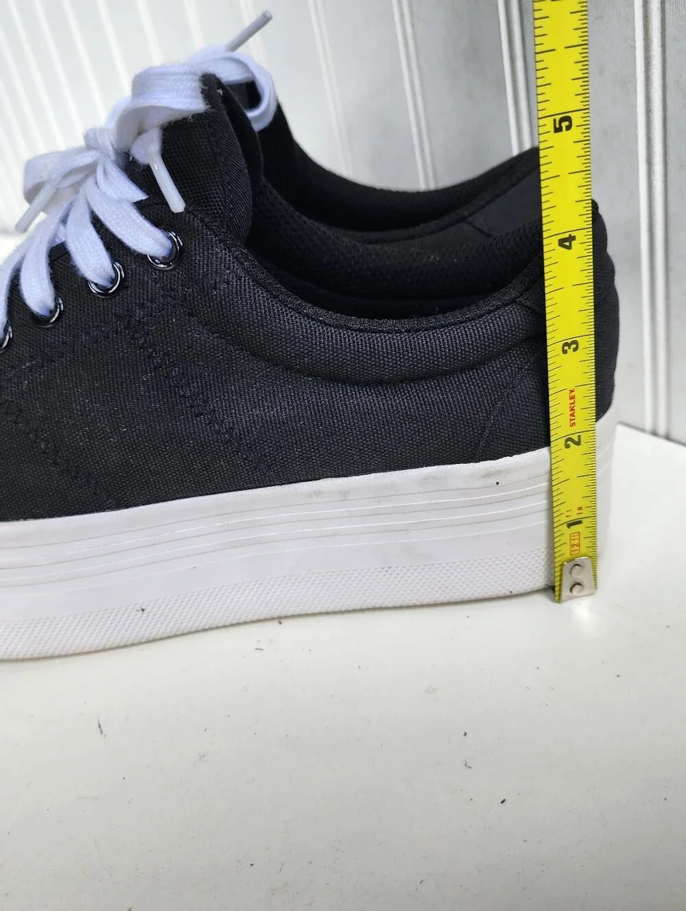 JEFFREY CAMPBELL Shoes Black White Canvas Platform Sneakers EPlay UK9 US 11